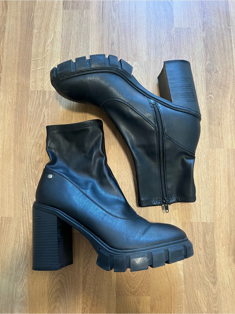 Chunky Heel Black Ankle Boots